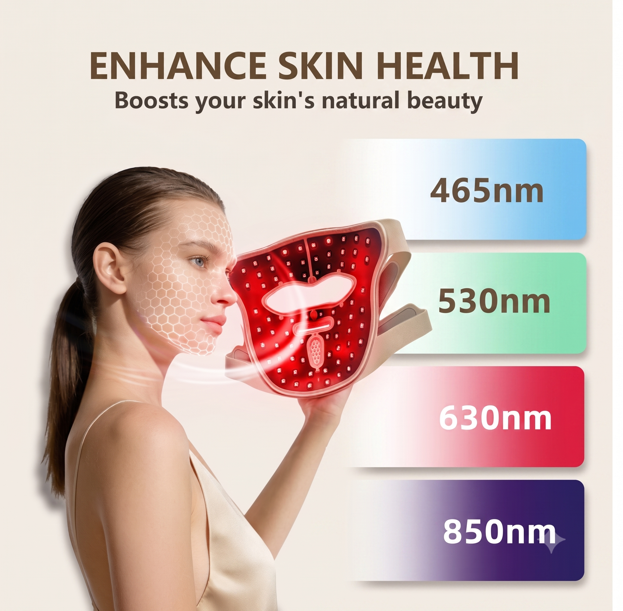 Clinical-Grade Flexible Silicone LED Face Mask